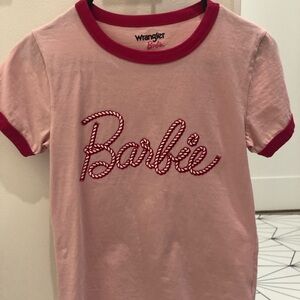 Wrangler Barbie Pink Ringer Tee